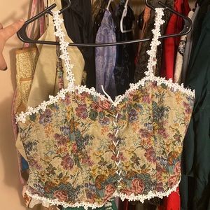 floral corset with lacey straps from shein!